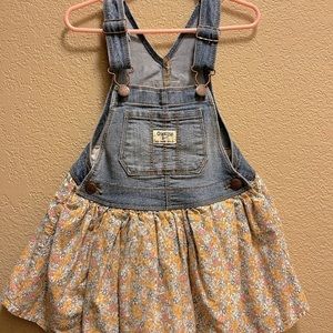 Toddler girls floral overall dress